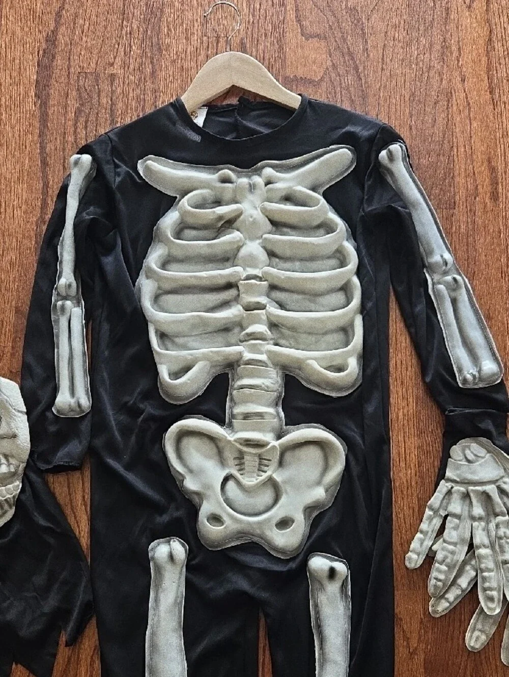 Forum Size Large Kids Black Skeleton Costume with Mask and Gloves